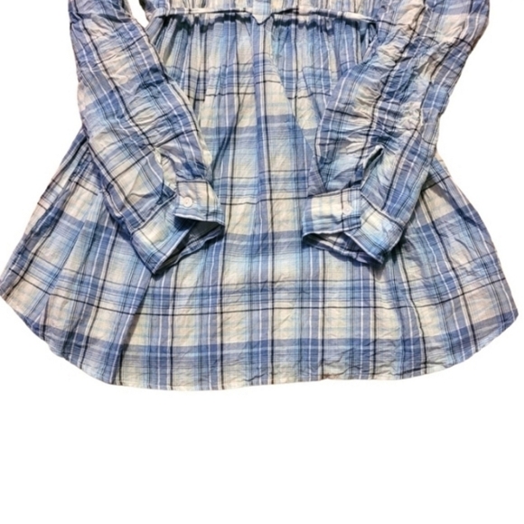 Motherhood Maternity Plaid Convertible Sleeve Button Front Top Sz M - Picture 4 of 9